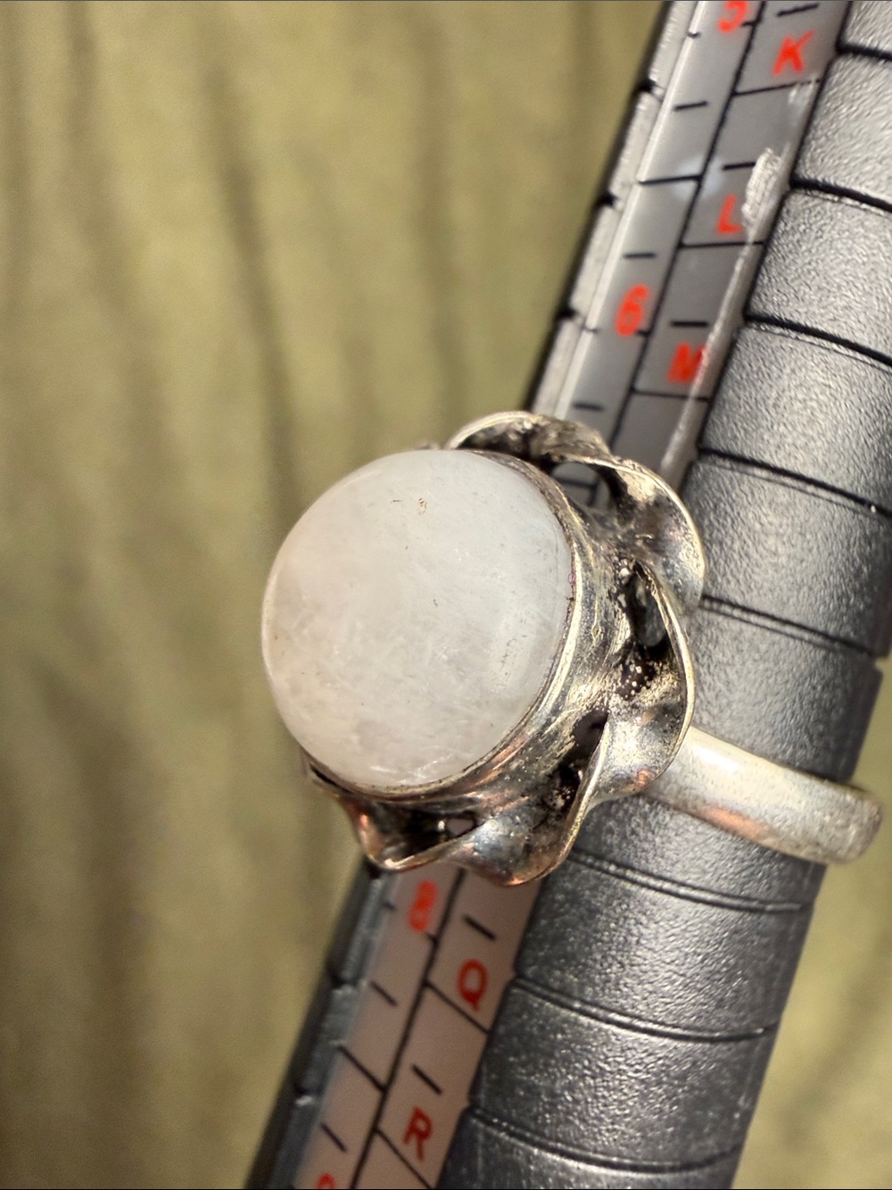 Rainbow Moonstone 925 Sterling Silver Ring  - Size 7.25